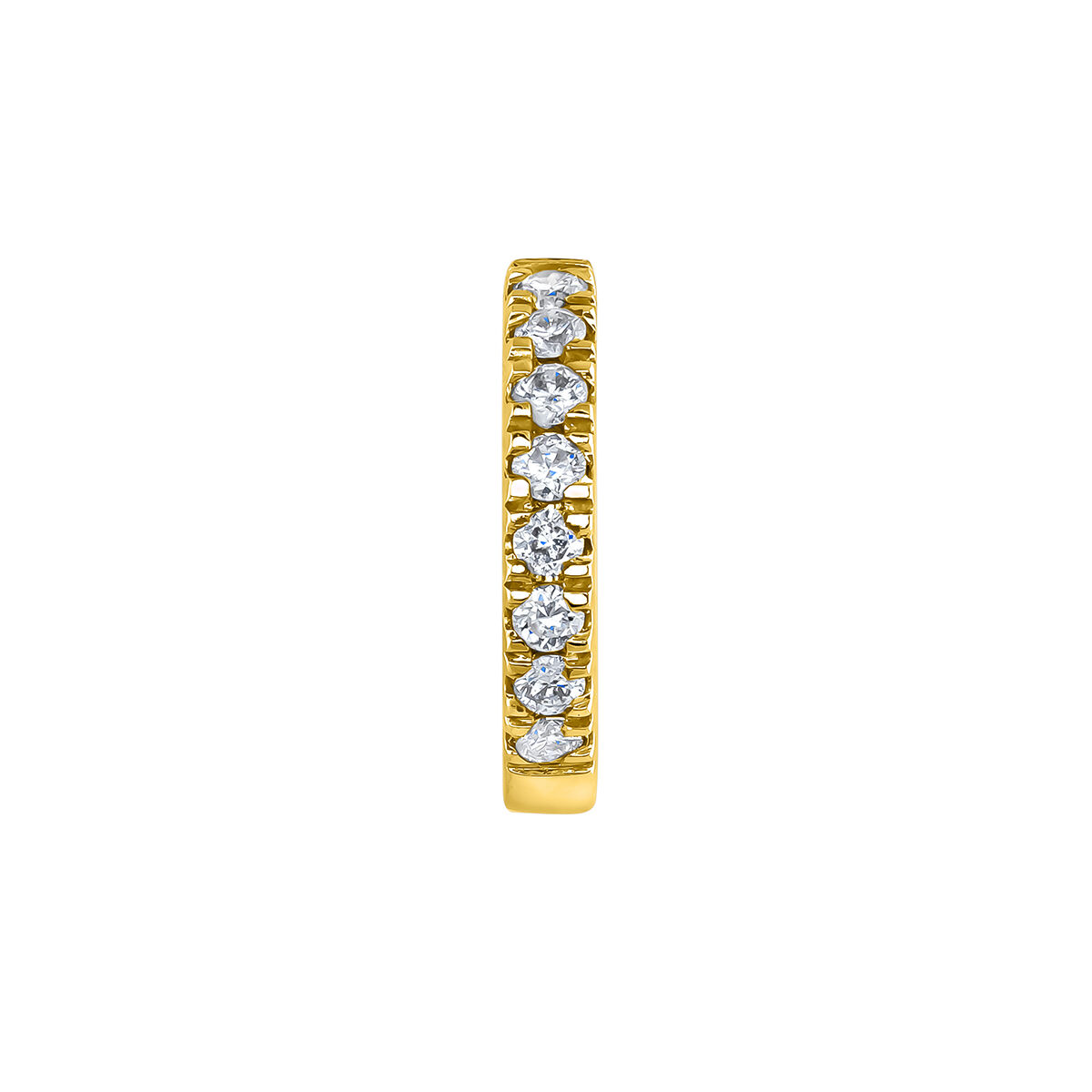 Single small hoop earring in 18k yellow gold with 0.032ct diamonds, J04152-02-H, hi-res