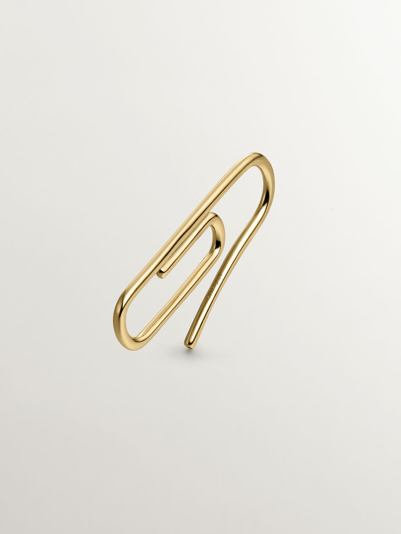 18K yellow gold single earring with clip image number 1