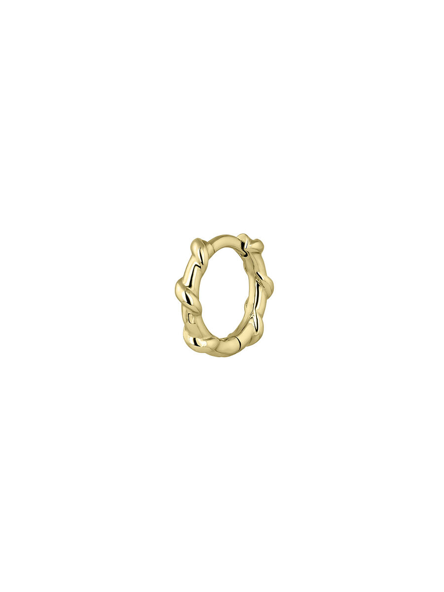 Piercing anneau texturé en or jaune 9 K, J05180-02-H, hi-res