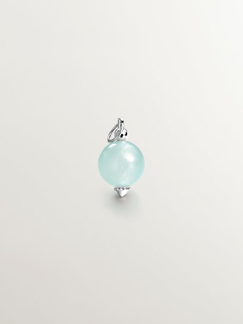 Blue Jade Charm with 925 silver ring image number 0
