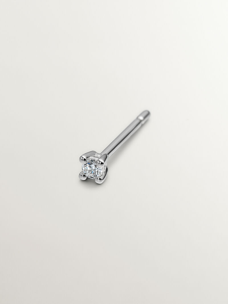 18K white gold single earring with diamond image number 0