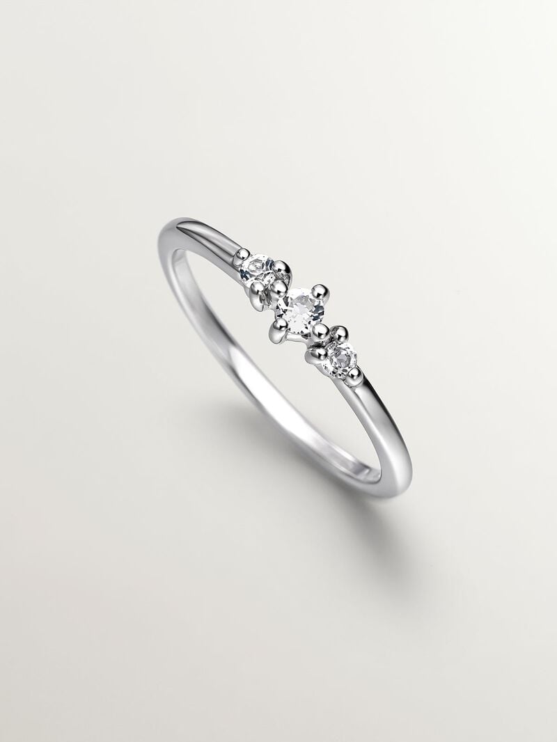 926 Silver Ring with White Topaz image number 4
