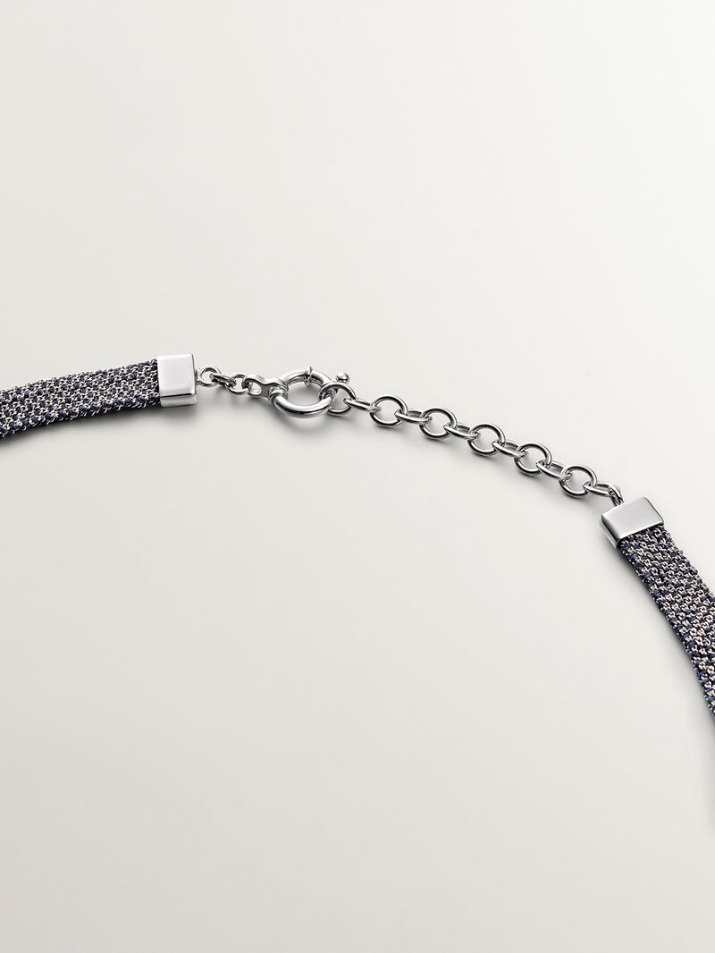 925 silver and silk mesh bandana necklace image number 7