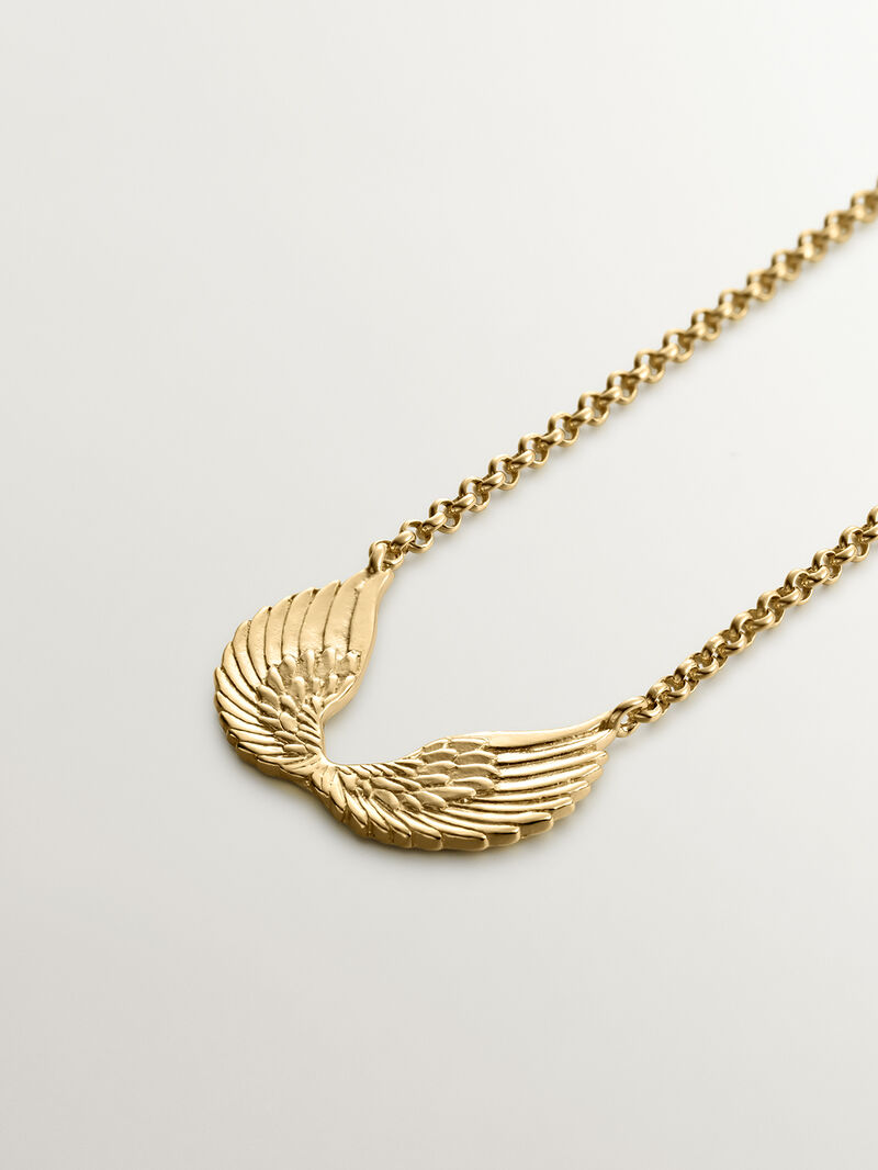 925 silver pendant bathed in 18K yellow gold with wings image number 2