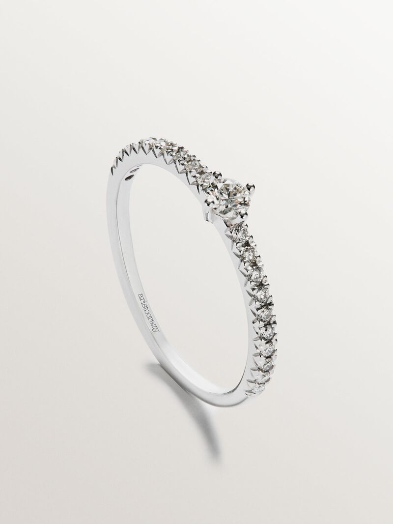 18K white gold ring with diamonds image number 4