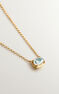 Collar topacio azul plata recubierta oro , J04668-02-SKY