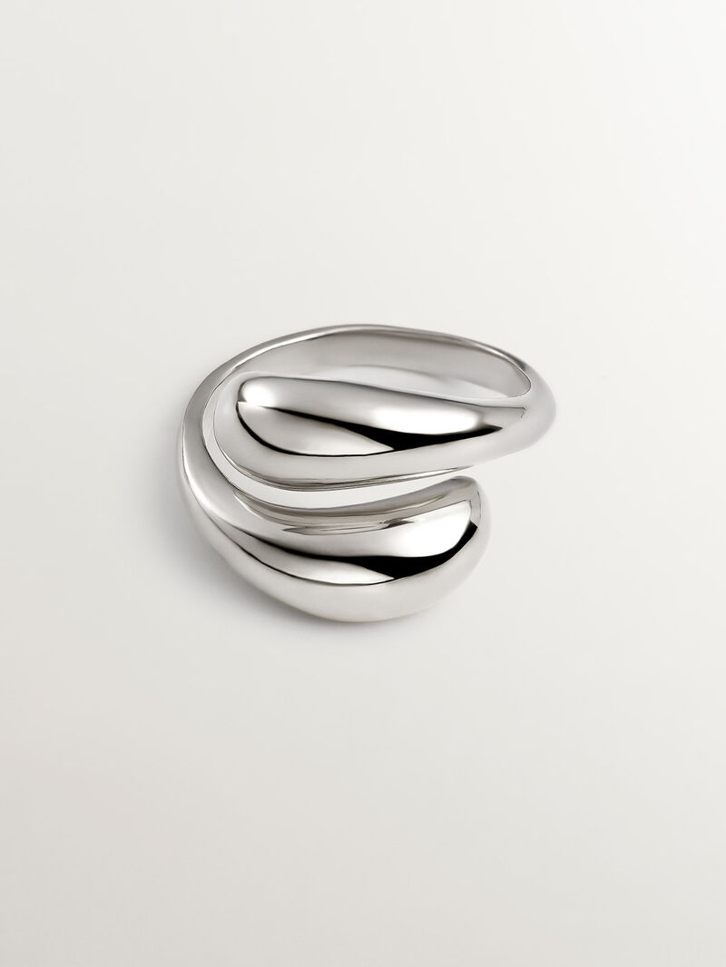 You and Me ring made of 925 silver with a domed spiral shape. image number 2