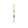9 ct gold emerald pendant chain hoop earring, J04968-02-EM-H