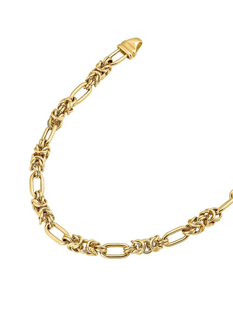 45cm mixed link chain made of 925 silver plated with 18K yellow gold image number 7