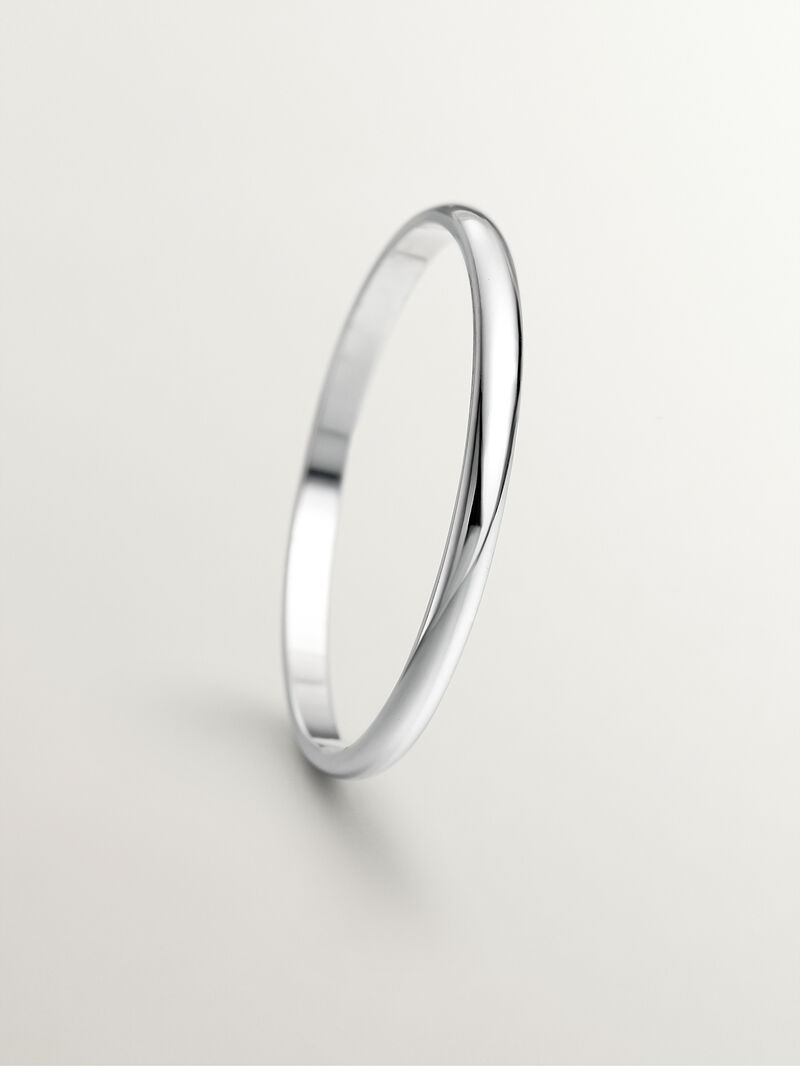 1.70mm half round white gold wedding ring image number 2