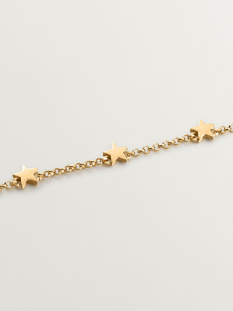 18K Yellow Gold Plated 925 Silver Bracelet with Stars image number 2