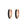 Mini rose gold plated hoop earrings with spinels , J03288-03-BSN