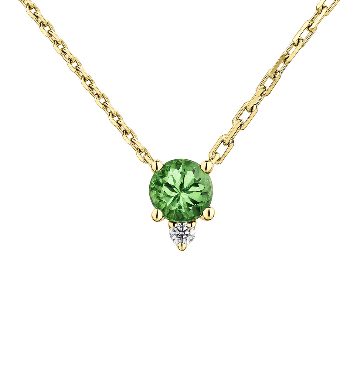 9 ct gold emerald chain necklace, J05057-02-EM, hi-res