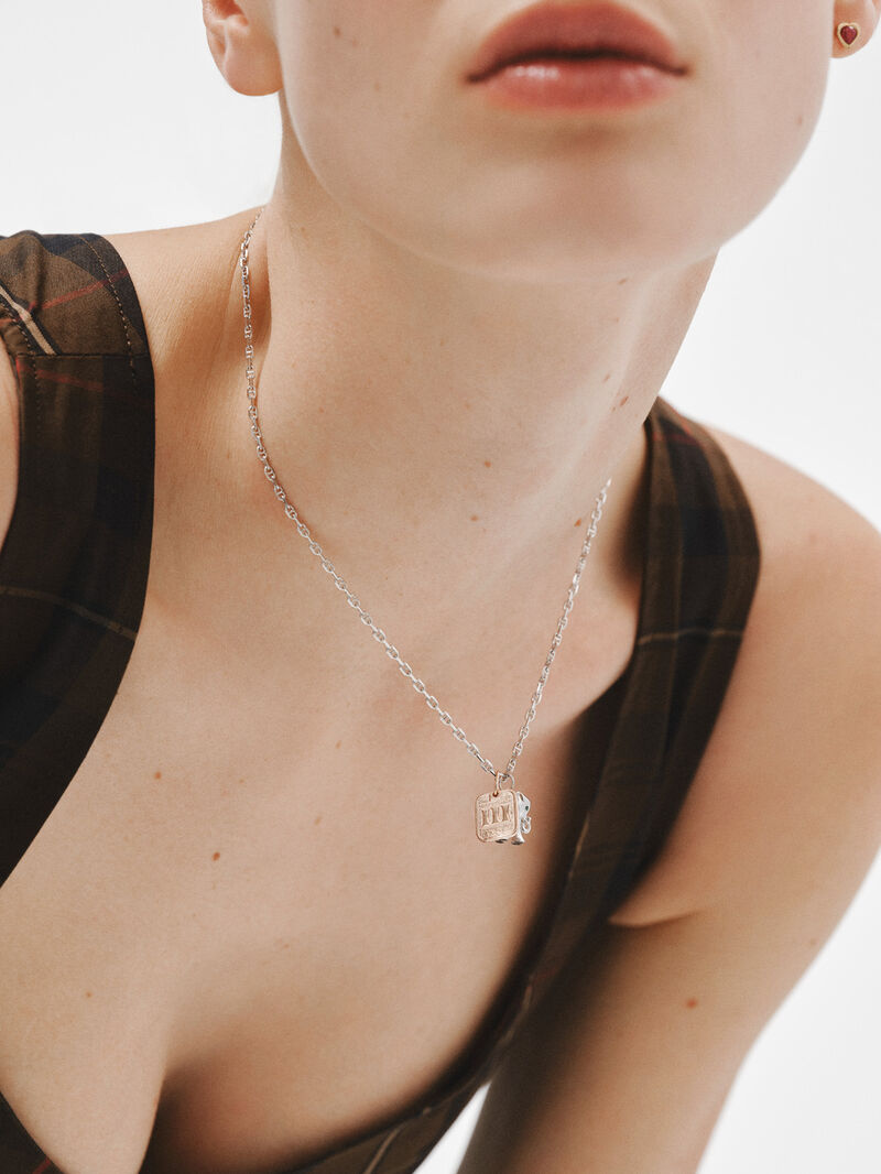 925 silver charm bathed in 18k rose gold with number 3 image number 5