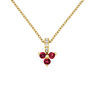 9 kt gold diamonds and ruby clover pendant , J04080-02-RU