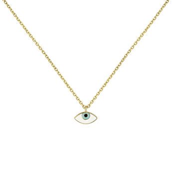 9 ct gold eye enamel necklace, J05012-02-MULENA,hi-res