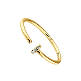 Small yellow gold You and I diamond ring 0.015 ct, J03880-02, hi-res