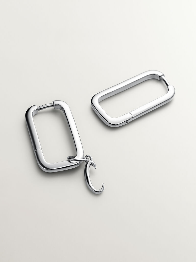 925 Silver Rectangular Earrings image number 4