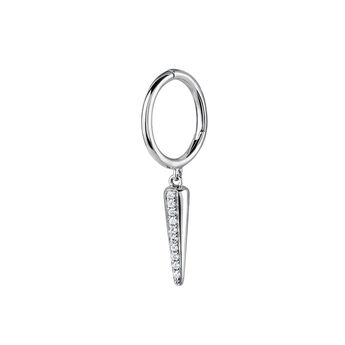White gold diamond spike hoop earring piercing 0.04 ct, J03872-01-H, hi-res