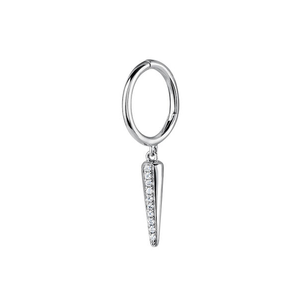 White gold diamond spike hoop earring piercing 0.04 ct, J03872-01-H,hi-res