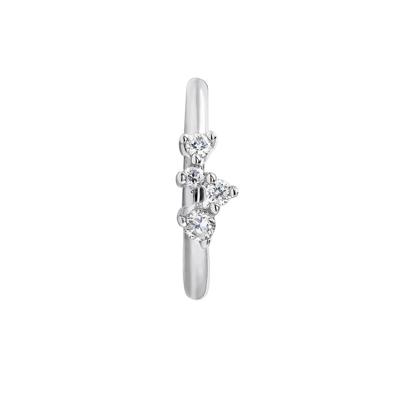 Boucle d'oreille créole diamant 0,027 cts or blanc 9 ct , J04958-01-H, hi-res