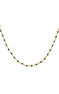 Gold plated silver black spinel chain necklace , J04880-02-BSN