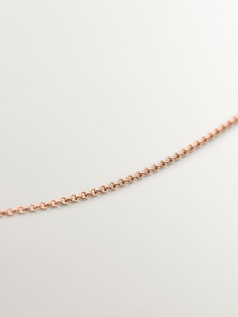 18K Rose Gold Necklace with White Opal and Diamonds image number 2