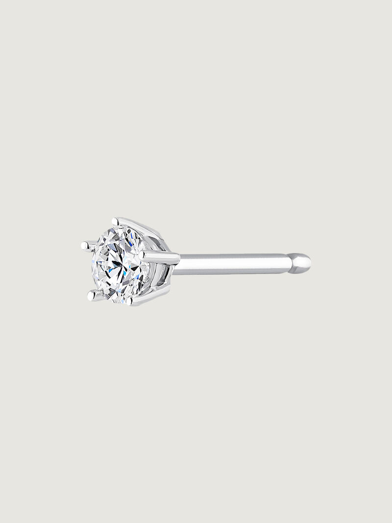 Individual 18K white gold earring with diamonds image number 2