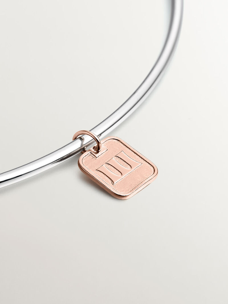 925 silver charm bathed in 18k rose gold with number 3 image number 4