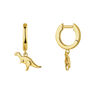 Gold coated silver dinosaur hoop earrings, J04868-02
