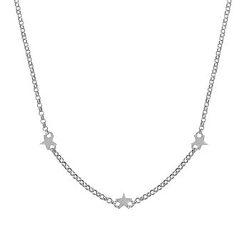 Silver mini stars necklace , J01900-01,hi-res