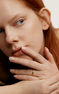 Irregular-shaped, embossed 18kt yellow gold-plated silver ring, J05209-02