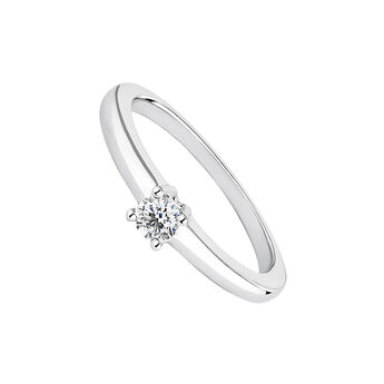 Simple white gold diamond solitaire ring 0.20 ct , J00919-01-20-GVS,hi-res