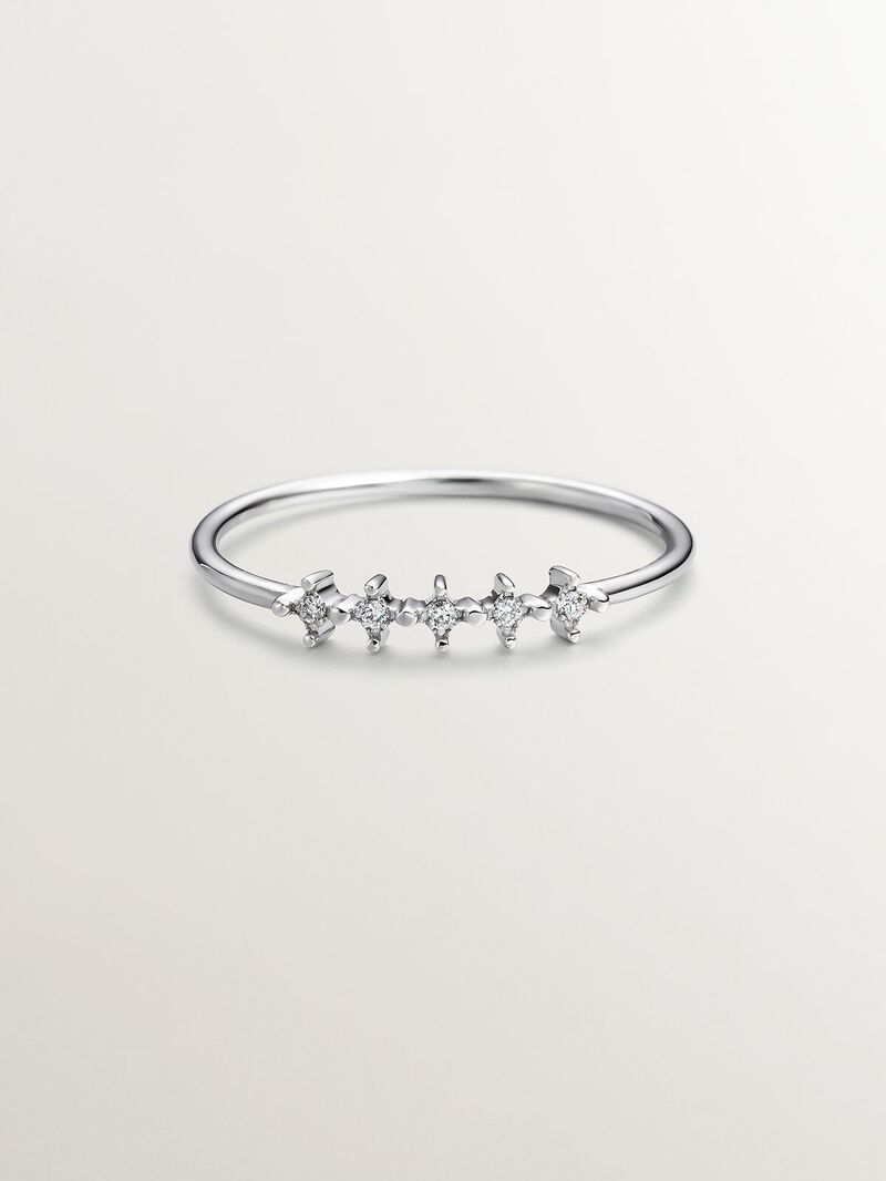 5-stone 9K white gold ring with 0.025 ct diamonds image number 0