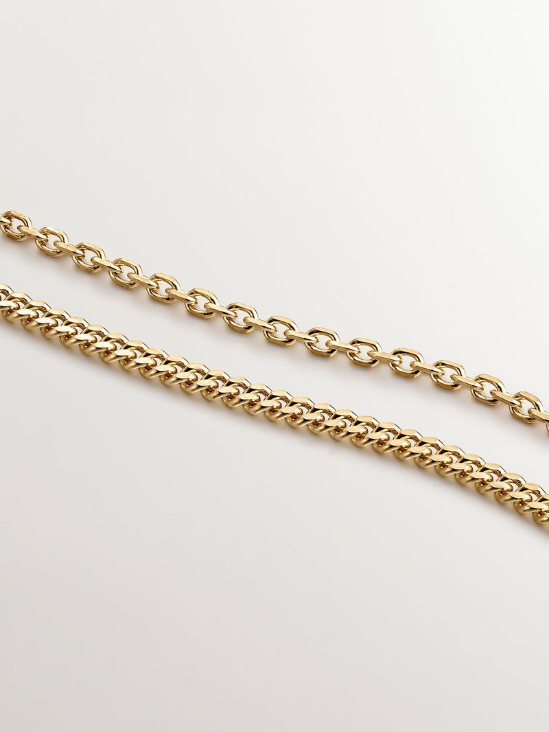 925 Silver necklace plated in 18K yellow gold with white topazes image number 4