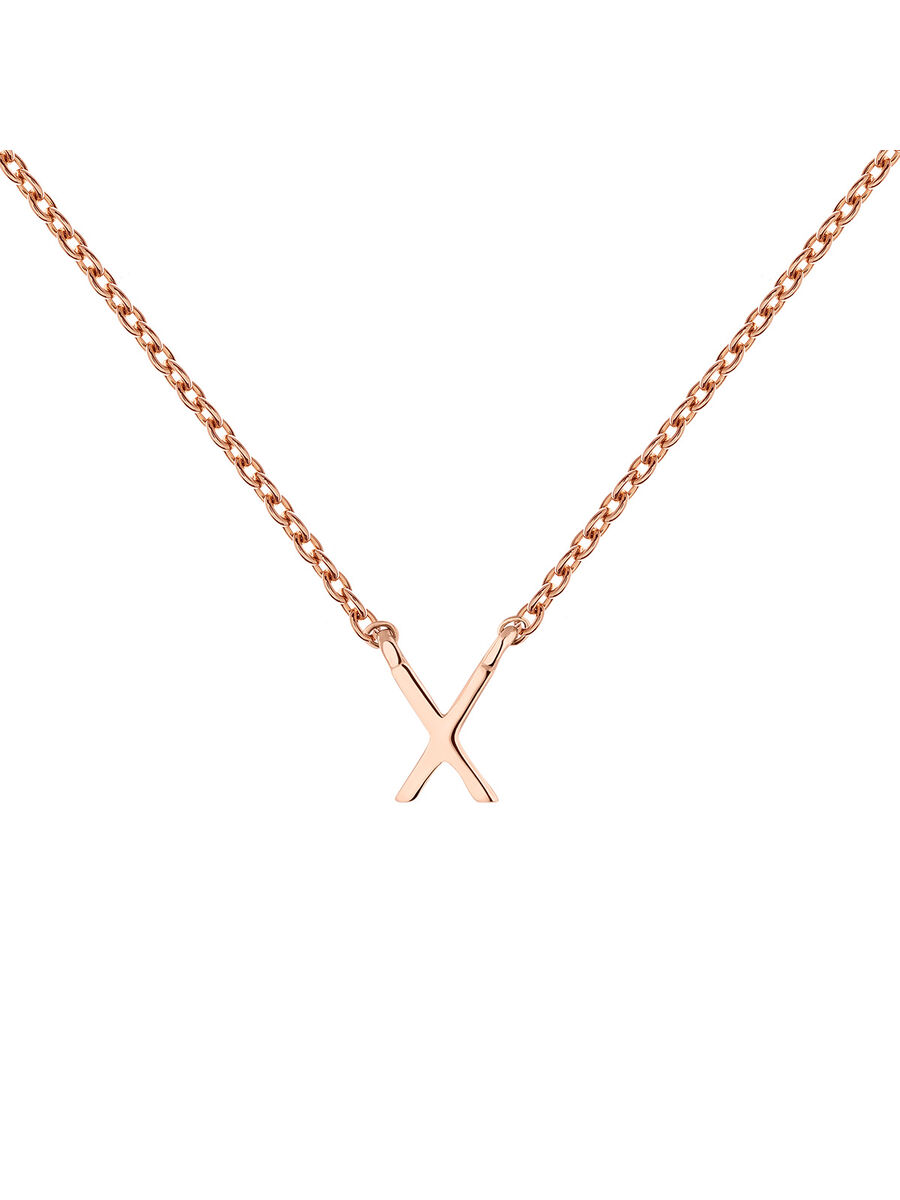 Rose gold Initial X necklace , J04382-03-X, mainproduct