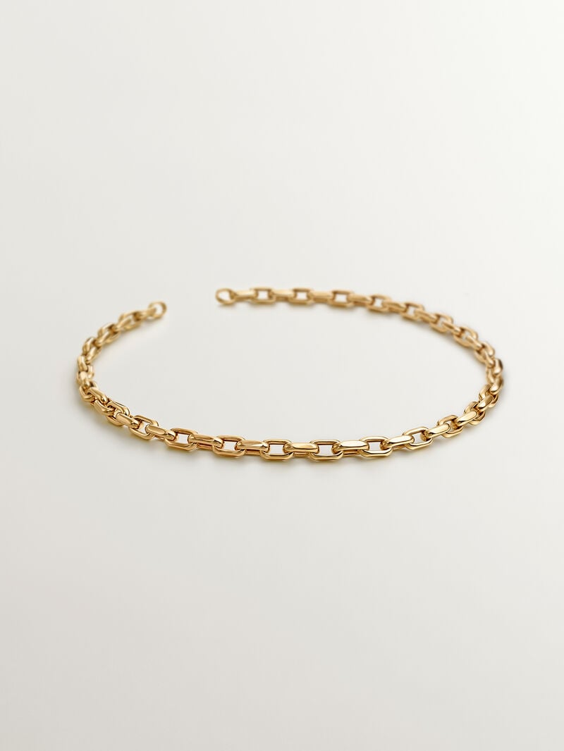 925 Silver Forza link necklace bathed in 18K yellow gold 45cm image number 0
