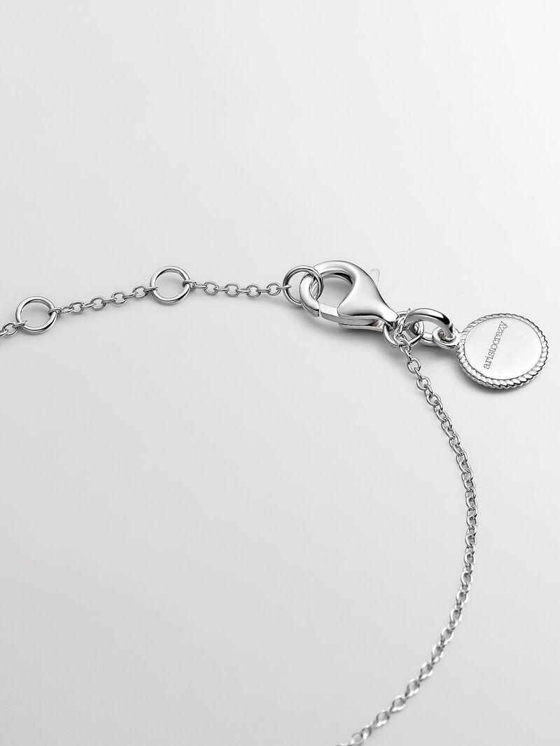 925 Silver bracelet with circle of black spinels image number 6