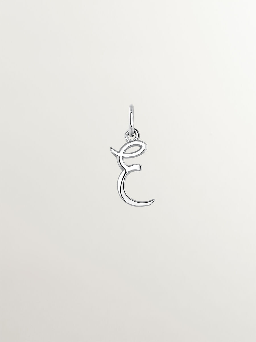 Pendentif initiale E argent  , J03932-01-E, hi-res