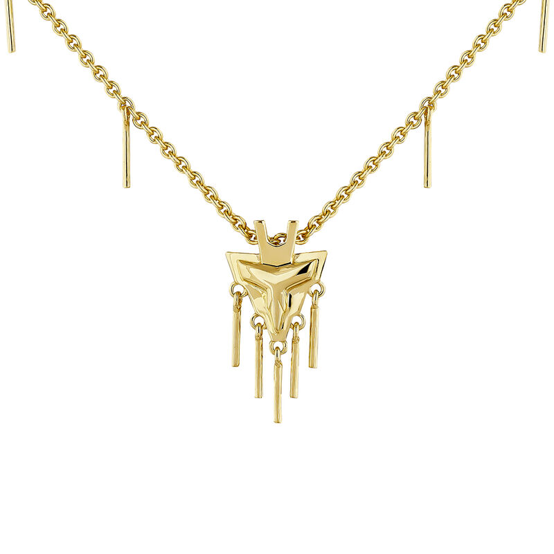 Gold plated fantasy motifs necklace, J04554-02, hi-res