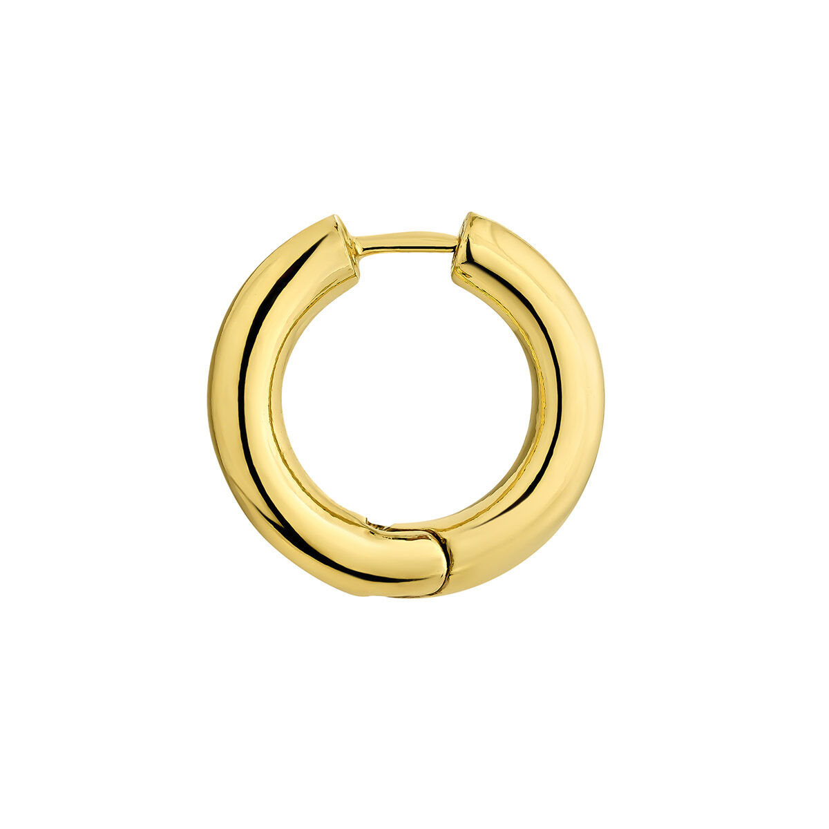 Medium hoop earrings in 18K yellow gold plated silver, J04751-02, hi-res