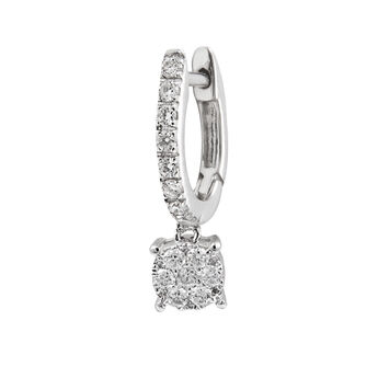 Single small hoop earring in 18kt white gold with a diamond motif, J00686-01-32-H,hi-res