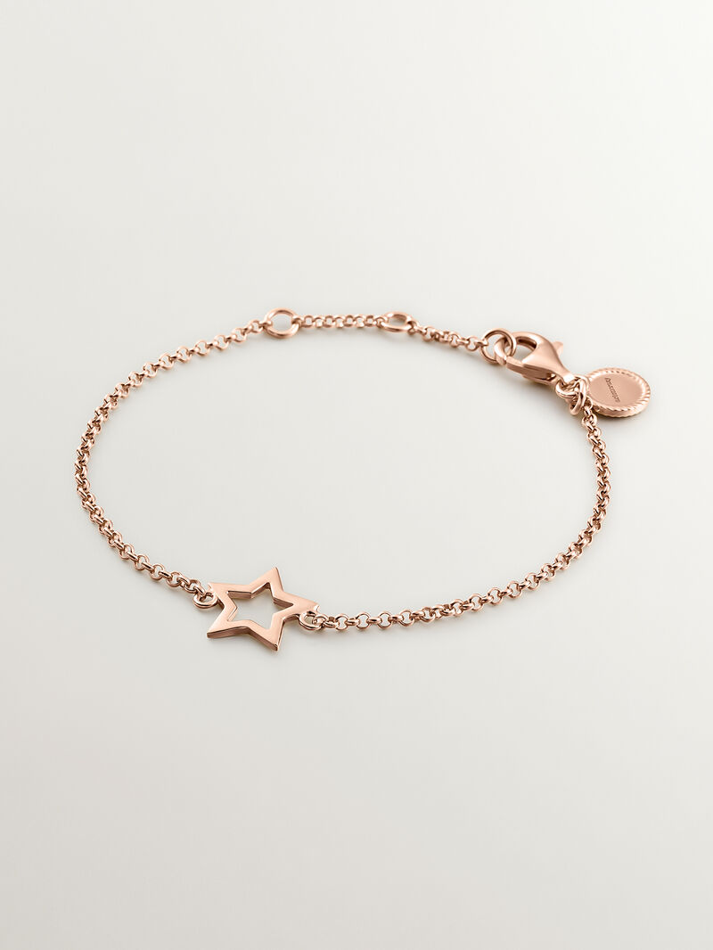 Pulsera de plata 925 bañada en oro amarillo de 18K con forma de estrella image number 0
