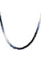 Necklace in 18k yellow gold-plated silver with blue and white sapphire beads, J04922-02-MBS