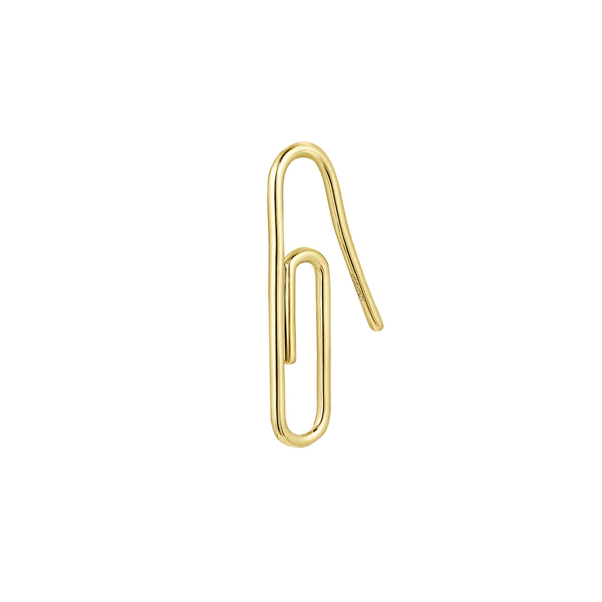Gold paperclip earring, J05020-02-H, hi-res