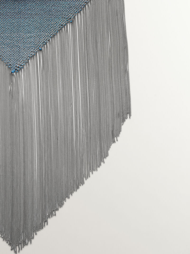 925 silver and silk mesh bandana necklace image number 3