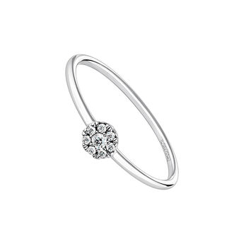 Rosette diamond solitaire ring 0.06 ct white gold , J04205-01-06,hi-res