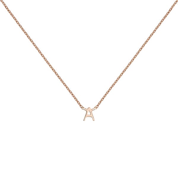 Collier initiale A or rose, J04382-03-A,hi-res