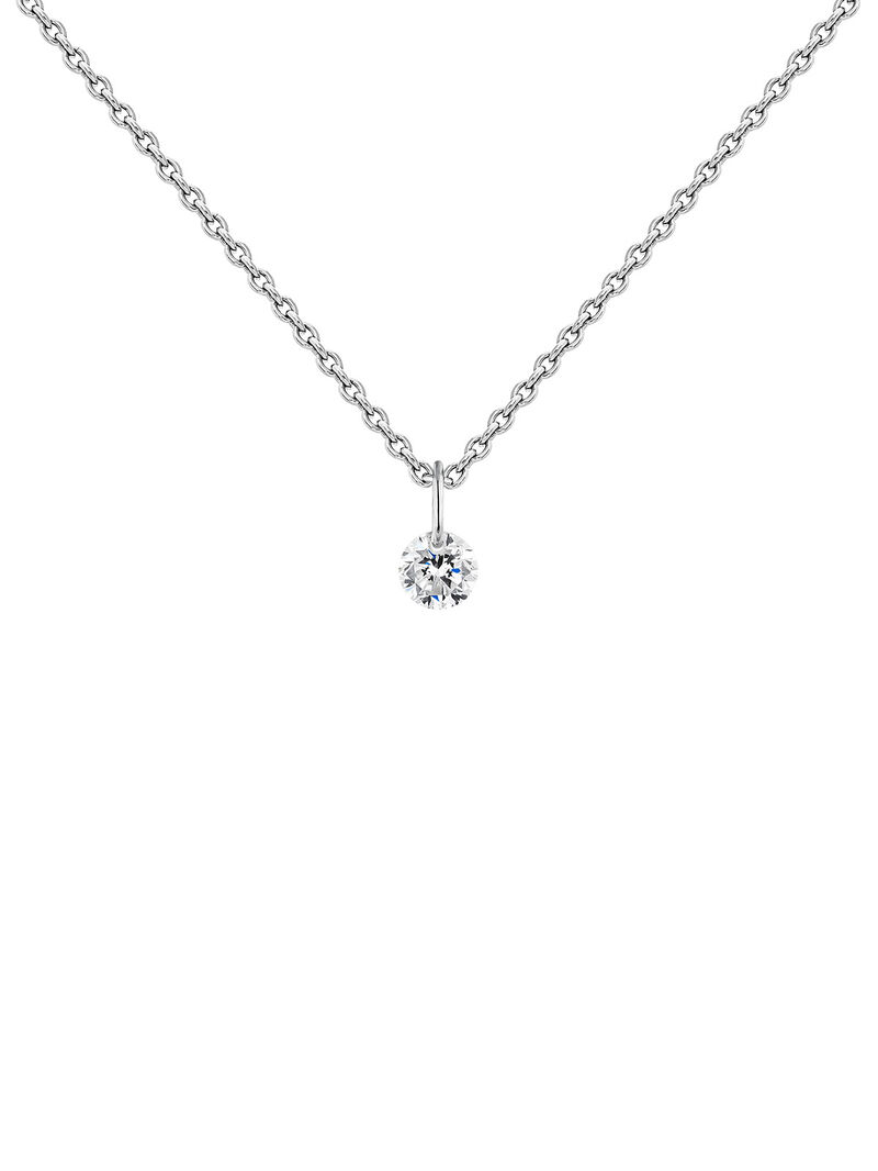 18K white gold pendant with diamond. image number 2