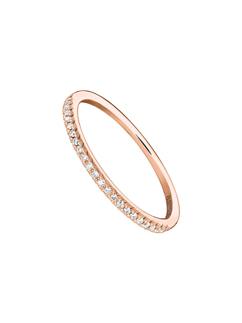 "Diamond halo ring 0.09 ct rose gold" image number 0